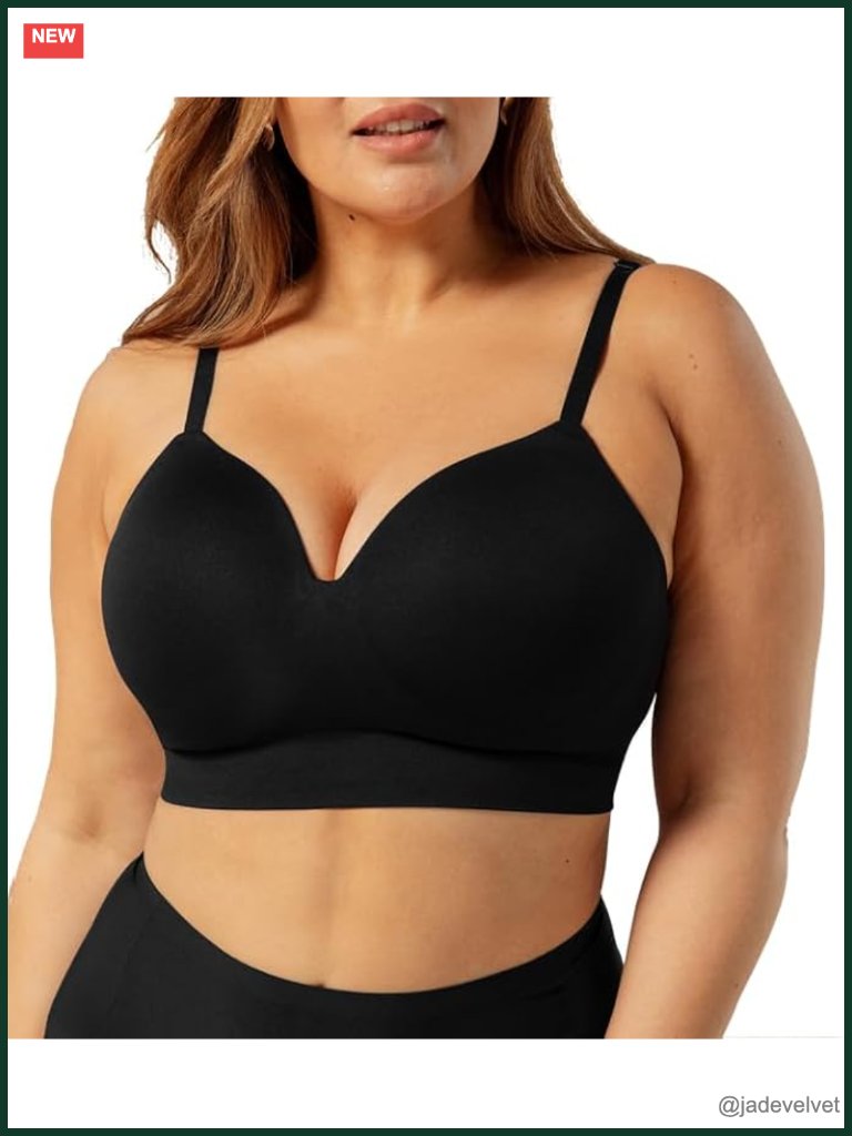 Wireless Seamless Bralette, Plus Size No Underwire Bra, Full Coverage